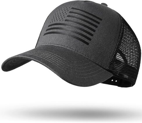 American Flag Trucker Hat Baseball Cap Snapback Fitted Hats for Men Women Snap Closure Design Breathable Mesh Side Durable in Saudi Arabia
