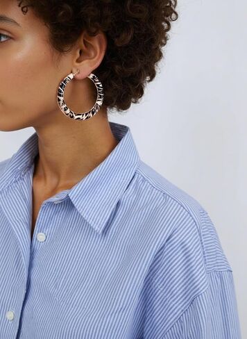 Gold Leopard Print Hoop Earrings for Women – Lightweight Statement Earrings, Gold-Plated with Sterling Silver Posts in Saudi Arabia