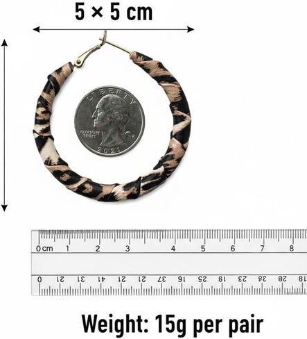 Gold Leopard Print Hoop Earrings for Women – Lightweight Statement Earrings, Gold-Plated with Sterling Silver Posts in Saudi Arabia