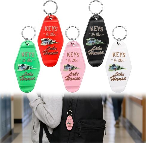 5 عبوات مفاتيح لسلسلة مفاتيح منزل البحيرة، ملحقات سلسلة مفاتيح مضحكة لبيت البحيرة، سلاسل مفاتيح عتيقة لمنزل البحيرة، والموتيل، ومحبي التخييم والمركبات الترفيهية، وهدايا منزلية جديدة in Kuwait