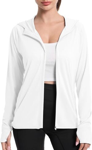isnowood Women's UV Sun Protection Hoodie Jacket, Long Sleeve UPF 50+ Lightweight Zip Up Shirts for Hiking Outdoor in Kuwait