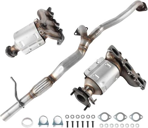 3PCS Front Catalytic Converter & Flex Pipe Exhaust Y Pipe Flex Pipe Compatible with Ford Explorer FLEX Taurus Police Interceptor 3.5L/3.7L 2013-2019, Compatible with Lincoln MKS MKZ 2013-2016 in Kuwait