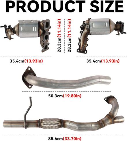 3PCS Front Catalytic Converter & Flex Pipe Exhaust Y Pipe Flex Pipe Compatible with Ford Explorer FLEX Taurus Police Interceptor 3.5L/3.7L 2013-2019, Compatible with Lincoln MKS MKZ 2013-2016 in Kuwait
