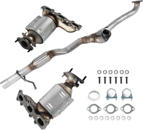 3PCS Front Catalytic Converter & Flex Pipe Exhaust Y Pipe Flex Pipe Compatible with Ford Explorer FLEX Taurus Police Interceptor 3.5L/3.7L 2013-2019, Compatible with Lincoln MKS MKZ 2013-2016 in Kuwait