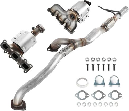 3PCS Front Catalytic Converter & Flex Pipe Exhaust Y Pipe Flex Pipe Compatible with Ford Explorer FLEX Taurus Police Interceptor 3.5L/3.7L 2013-2019, Compatible with Lincoln MKS MKZ 2013-2016 in Kuwait