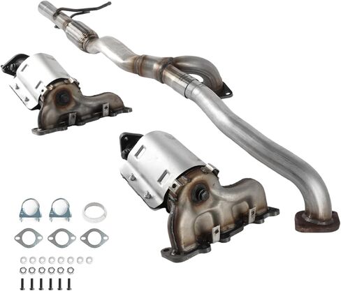 3PCS Front Catalytic Converter & Flex Pipe Exhaust Y Pipe Flex Pipe Compatible with Ford Explorer FLEX Taurus Police Interceptor 3.5L/3.7L 2013-2019, Compatible with Lincoln MKS MKZ 2013-2016 in Kuwait