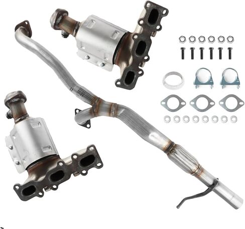 3PCS Front Catalytic Converter & Flex Pipe Exhaust Y Pipe Flex Pipe Compatible with Ford Explorer FLEX Taurus Police Interceptor 3.5L/3.7L 2013-2019, Compatible with Lincoln MKS MKZ 2013-2016 in Kuwait