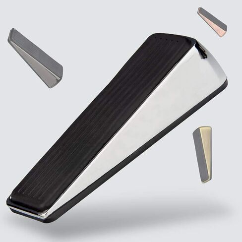 Rubber Door Stops, Heavy Duty Door Stop Wedge with Storage Holder, Anti-Scratch/Rust Wedge Stopper for Bottom of Doors, Floor-Protectivefor Home Office School (Gold) in Saudi Arabia