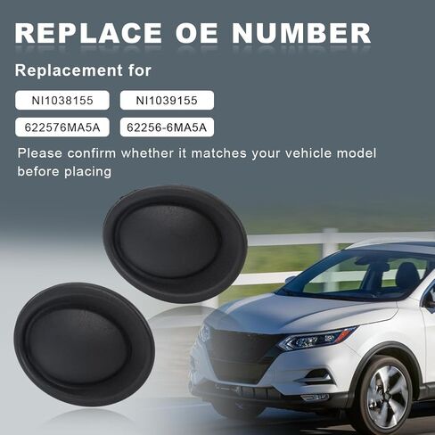 أغطية مصابيح الضباب الأمامية JDMON متوافقة مع Nissan Rogue Sport 2017-2019 استبدال NI1038155 NI1039155 622576MA5A 62256-6MA5A مصباح رياضي أمامي يسار ويمين (قطعتان) in Saudi Arabia