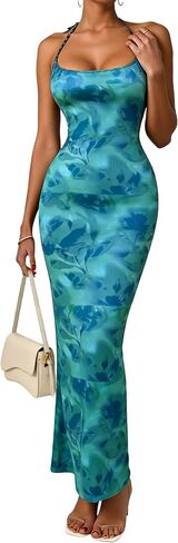 Womon's Cheetah Print Animal Print Dress Long Tight Summer Bodycon Leopard Sleeveless Maxi Dress in Kuwait