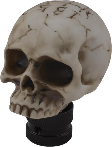Lunsom 5 Speed Shift Knob, Skull Resin Gear Shifter Handle Car Shifting Stick Fit Most Manual Transmission Vehicles,Off-White Gray in Saudi Arabia