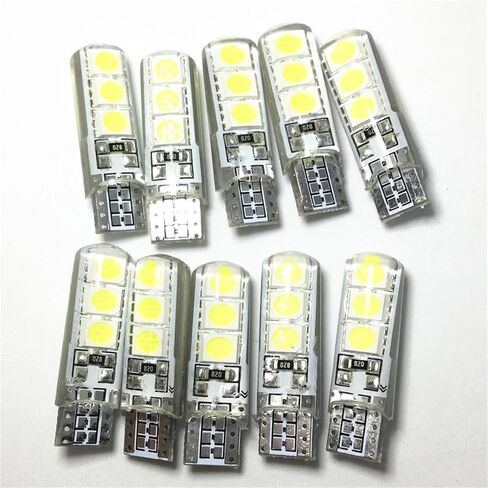 100PCS T10 194 2825 W5W LED 6 SMD Silica Gel Waterproof Light motorcycle Auto Parking Bulb Silicone Shell Car Reading Dome lamp(Red) in Saudi Arabia