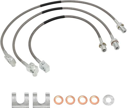 3PCS Front and Rear Brake Lines 89340S 89335S, Extended Stainless Steel Brake Lines Compatible with Blazer K5 Suburban Jimmy 1971-1991 in Saudi Arabia