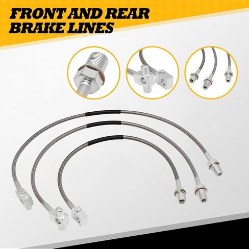 3PCS Front and Rear Brake Lines 89340S 89335S, Extended Stainless Steel Brake Lines Compatible with Blazer K5 Suburban Jimmy 1971-1991 in Saudi Arabia