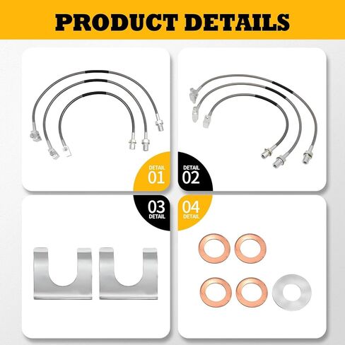 3PCS Front and Rear Brake Lines 89340S 89335S, Extended Stainless Steel Brake Lines Compatible with Blazer K5 Suburban Jimmy 1971-1991 in Saudi Arabia