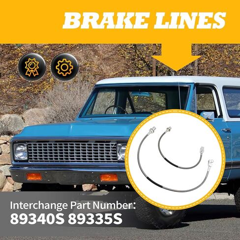 3PCS Front and Rear Brake Lines 89340S 89335S, Extended Stainless Steel Brake Lines Compatible with Blazer K5 Suburban Jimmy 1971-1991 in Saudi Arabia