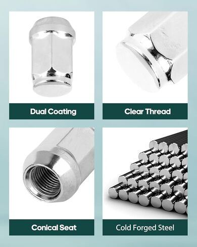 SCITOO 24PCS ChromePlated Wheel Lug Nuts Spline Closed End Socket Thread 1/2-20 Lug nut for Dodge in Saudi Arabia