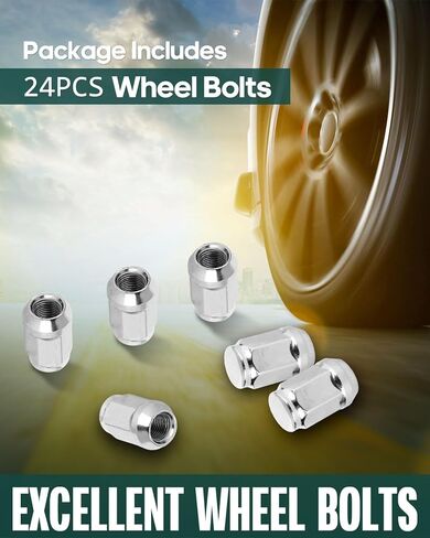 SCITOO 24PCS ChromePlated Wheel Lug Nuts Spline Closed End Socket Thread 1/2-20 Lug nut for Dodge in Saudi Arabia
