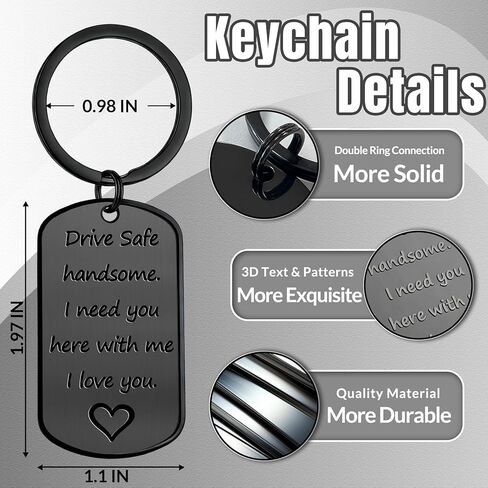 BEXOA Valentines Day Gifts for Him - Drive Safe Keychain for Boyfriend Men Husband Anniversary Birthday Gifts in Saudi Arabia