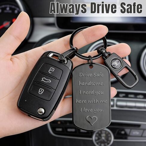 BEXOA Valentines Day Gifts for Him - Drive Safe Keychain for Boyfriend Men Husband Anniversary Birthday Gifts in Saudi Arabia