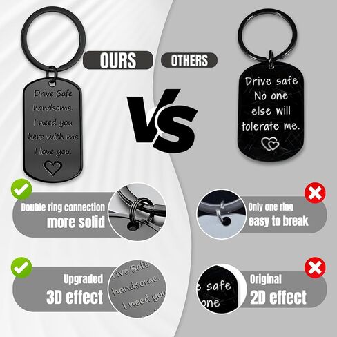 BEXOA Valentines Day Gifts for Him - Drive Safe Keychain for Boyfriend Men Husband Anniversary Birthday Gifts in Saudi Arabia