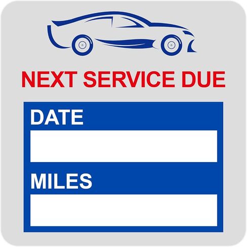 2x2 inch 60 PCS Next Service Due Static Cling Labels Easy Remove Oil Change Stickers - Static Cling Windshield Labels (Blue) in Saudi Arabia