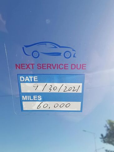 2x2 inch 60 PCS Next Service Due Static Cling Labels Easy Remove Oil Change Stickers - Static Cling Windshield Labels (Blue) in Saudi Arabia