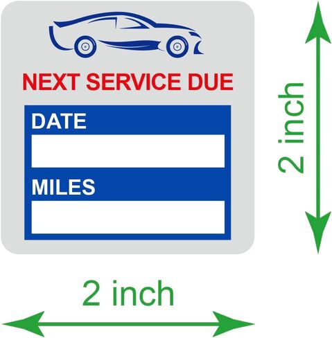 2x2 inch 60 PCS Next Service Due Static Cling Labels Easy Remove Oil Change Stickers - Static Cling Windshield Labels (Blue) in Saudi Arabia