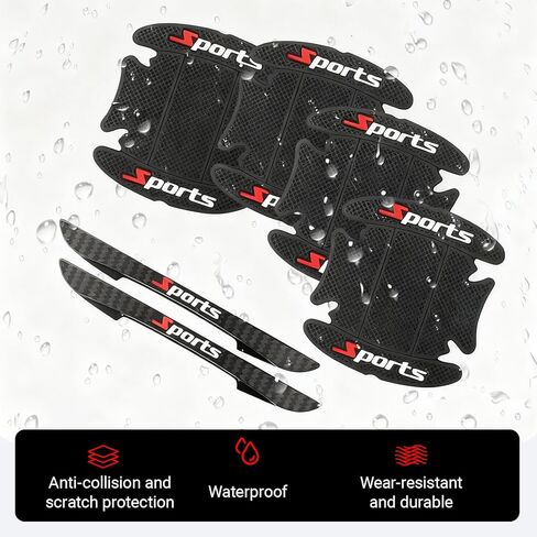 8PCS Car Door Protector, Doors Handle Protection Accessories, Sports Car Door Handle Scratch Protector, Door Handle Bowl Sticker, Universal for Most Car, SUV, Truck in Kuwait