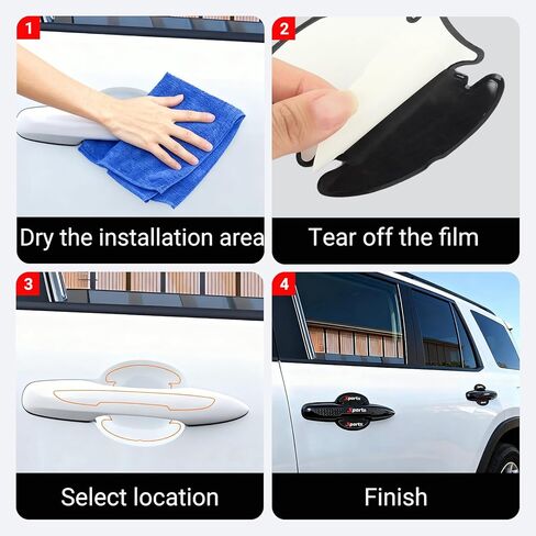 8PCS Car Door Protector, Doors Handle Protection Accessories, Sports Car Door Handle Scratch Protector, Door Handle Bowl Sticker, Universal for Most Car, SUV, Truck in Kuwait
