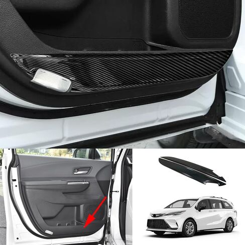 GZBFTDH لملحقات Toyota Sienna لوحات حماية لوحة باب السيارة، أغطية من الفولاذ المقاوم للصدأ قطعتين 2021 2022 2023 2024 (ألياف الكربون) in Saudi Arabia