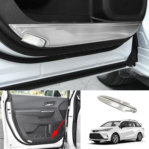 GZBFTDH لملحقات Toyota Sienna لوحات حماية لوحة باب السيارة، أغطية من الفولاذ المقاوم للصدأ قطعتين 2021 2022 2023 2024 (ألياف الكربون) in Saudi Arabia