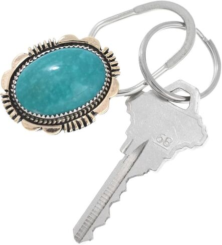Alltribes Native American Kingman Turquoise Gold Key Ring Unisex Accessory 0096 in Kuwait