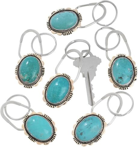 Alltribes Native American Kingman Turquoise Gold Key Ring Unisex Accessory 0096 in Kuwait