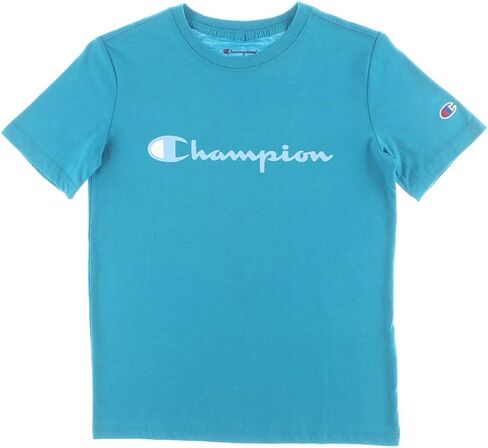 تي شيرت Champion للأولاد بأكمام قصيرة وشعار (متوسط، أزرق) in Saudi Arabia
