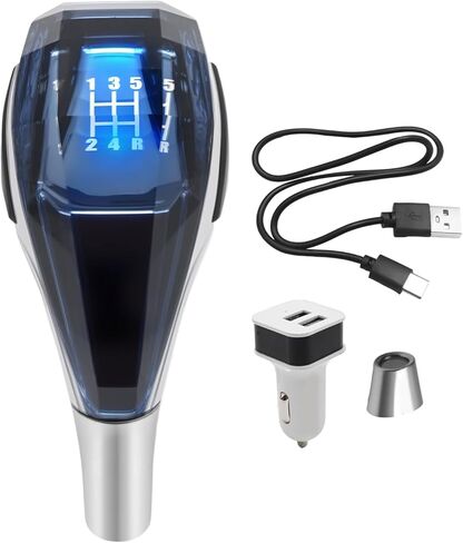 Gear Shift Knob with Touch-Activated LED, Replacement for Most Six-Speed Manual Transmission Vehicles, Illuminated ABS Ergonomic Design in Saudi Arabia