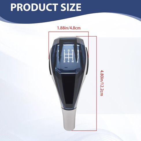 Gear Shift Knob with Touch-Activated LED, Replacement for Most Six-Speed Manual Transmission Vehicles, Illuminated ABS Ergonomic Design in Saudi Arabia