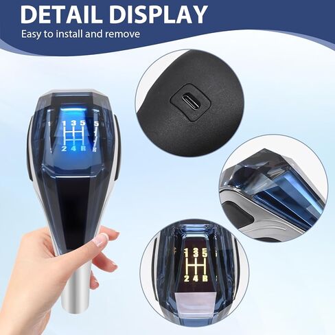 Gear Shift Knob with Touch-Activated LED, Replacement for Most Six-Speed Manual Transmission Vehicles, Illuminated ABS Ergonomic Design in Saudi Arabia