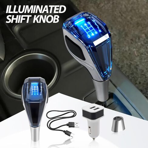 Gear Shift Knob with Touch-Activated LED, Replacement for Most Six-Speed Manual Transmission Vehicles, Illuminated ABS Ergonomic Design in Saudi Arabia