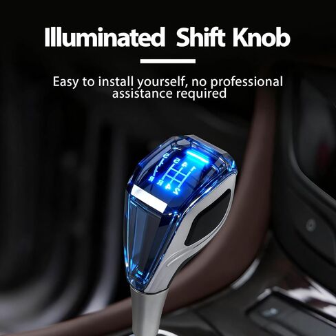 Gear Shift Knob with Touch-Activated LED, Replacement for Most Six-Speed Manual Transmission Vehicles, Illuminated ABS Ergonomic Design in Saudi Arabia