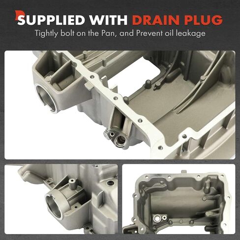 A-Premium Engine Oil Pan Sump with Drain Plug Compatible with Mercedes-Benz GLC300, C300, 2016 2017, 2.0L, AWD, Replaces A2740100413, A2740142600 in Saudi Arabia