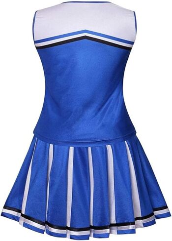Cheerleading Costume for Women Classic Adult Cheerleader Uniform Outfit 3PCS Set Halloween Cosplay in Saudi Arabia
