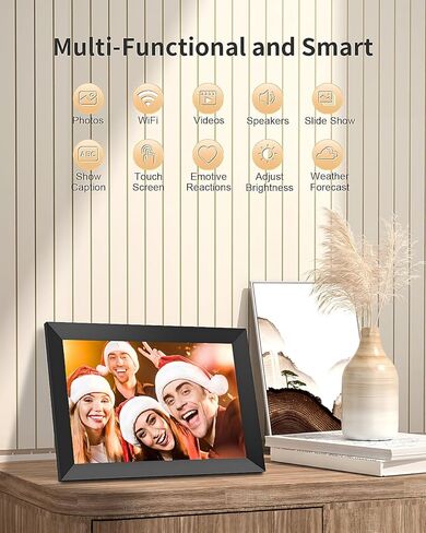 FRAMEO Digital Picture Frame Wi-Fi 10.1inch Smart Digital Photo Frame,Electronic Digital Picture Frames Load from Phone,1280x800 HD IPS Touch Screen-Slideshow/Wall Mount/Rotating-via Free Frameo APP in Kuwait