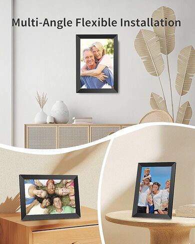FRAMEO Digital Picture Frame Wi-Fi 10.1inch Smart Digital Photo Frame,Electronic Digital Picture Frames Load from Phone,1280x800 HD IPS Touch Screen-Slideshow/Wall Mount/Rotating-via Free Frameo APP in Kuwait
