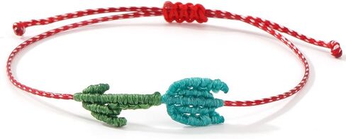 Two-color Tulip Flower Drawstring Bracelet for Women,Dainty Cute Summer Beach Charm Jewelry Gifts in Kuwait