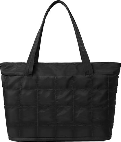 Tote Bag for Women Lightweight Quilted Shoulder Bag With Zipper for Work Travel Gym, Expandable Handbag in Saudi Arabia
