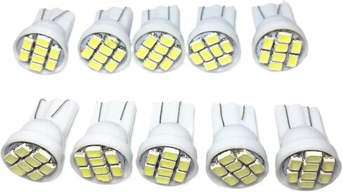 10 قطعة T10 LED W5W سيارة التمهيد ضوء مصباح إيقاف السيارة 8SMD 1210 LED W5W مصباح دراجة نارية 192 168 إسفين مؤشر مصابيح ضوء الباب 12 فولت (أبيض) in Kuwait