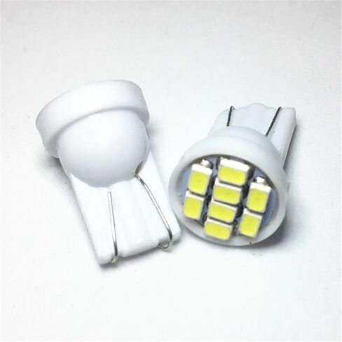 10pcs T10 LED W5W car Boot light parking light 8SMD 1210 LED W5W Motorcycle lamp 192 168 Wedge Indicator Lamps Door light 12V(WHITE) in Saudi Arabia