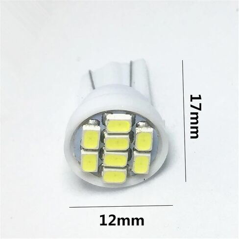 10pcs T10 LED W5W car Boot light parking light 8SMD 1210 LED W5W Motorcycle lamp 192 168 Wedge Indicator Lamps Door light 12V(WHITE) in Saudi Arabia
