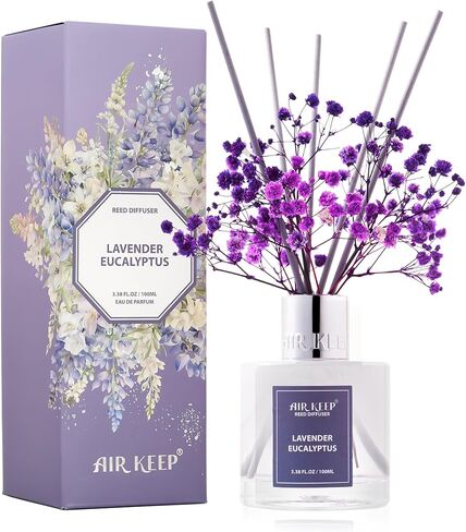 عبوة إعادة تعبئة زيت موزع روائح القصب من Airkeep / كتان نظيف / 3.38 أونصة / عبوة واحدة / معطر هواء ومزيج من الزيوت العطرية للعلاج العطري لعطر المنزل - زيت إعادة تعبئة معطر للحمام وغرفة النوم وديكور المنزل in Kuwait